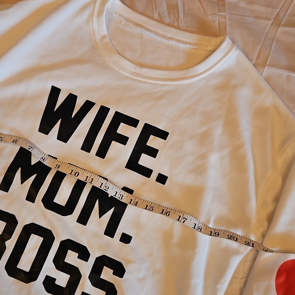 White Sweatshirt with Bold Text - Picture 2 of 6